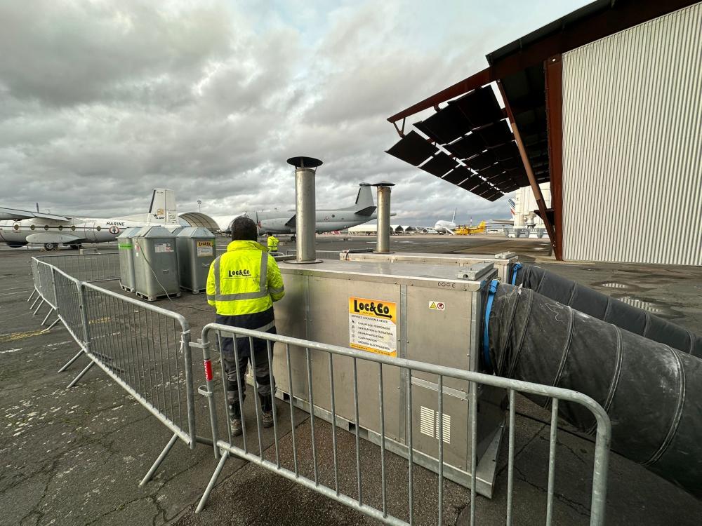 Chauffage temporaire événementiel en Seine-Saint-Denis : installation pour un acteur de l'aéronautique
