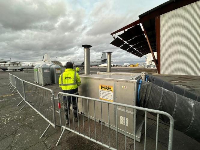 Chauffage temporaire événementiel en Seine-Saint-Denis : installation pour un acteur de l'aéronautique